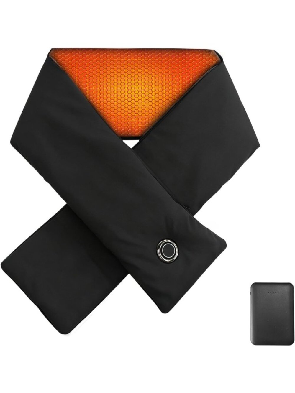 Cozy Rechargeable Heated Scarf for Men & Women - Perfect Winter Gift, Black